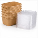 Kraft Food Bowls with Lids | Takeaway & Meal Prep - Image 4