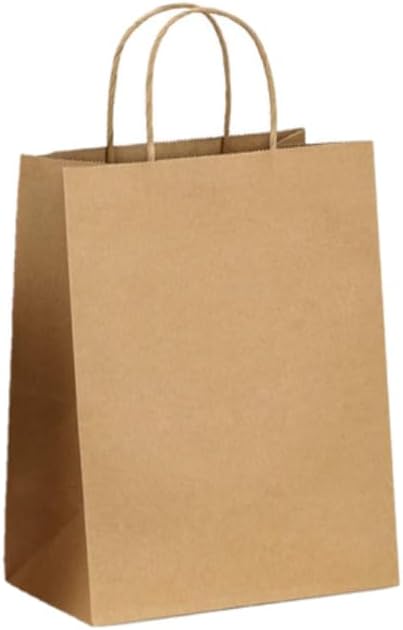 Alternative view of Whitedrop Brown Paper Bags with Twisted Handles | Eco-Friendly Kraft Bags for Parties, Weddings, Lunch, Takeaway, Grocery & Gift Wrapping | 50 PCs