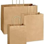 Whitedrop Brown Paper Bags with Twisted Handles | Eco-Friendly Kraft Bags for Parties, Weddings, Lunch, Takeaway, Grocery & Gift Wrapping | 50 PCs