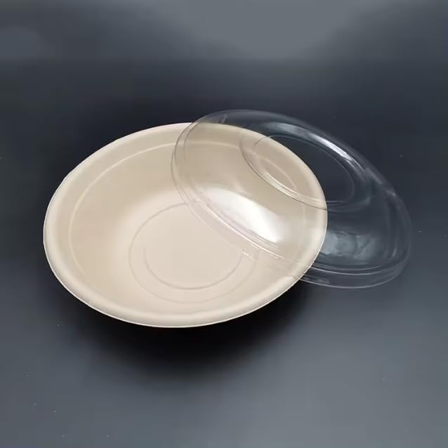 Whitedrop Strong Disposable Paper Salad Bowls with Lids – Eco‑Friendly Takeaway Containers for Fruit & Meals