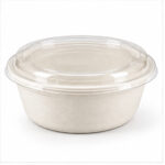 Whitedrop Strong Disposable Paper Bowls with Lids – Sugarcane