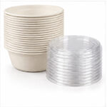 Whitedrop Strong Disposable Paper Bowls with Lids – Sugarcane - Image 3