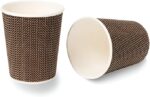 Whitedrop Disposable Insulated Paper Cups for Tea & Coffee | Ripple Wall Design | Leak-Resistant Hot Drink Cups
