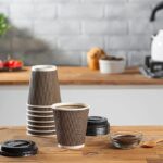 Whitedrop Disposable Insulated Paper Cups for Tea & Coffee | Ripple Wall Design | Leak-Resistant Hot Drink Cups - Image 3