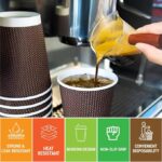 Whitedrop Disposable Insulated Paper Cups for Tea & Coffee | Ripple Wall Design | Leak-Resistant Hot Drink Cups - Image 4