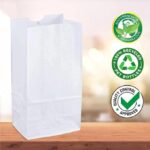 Whitedrop Food Grade White Paper Bags | Grease-Resistant Takeaway Bags for Bakery, Sandwiches, Snacks & Confectionery | Disposable & Recyclable Paper Food Bags - Image 3