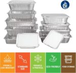 Whitedrop Aluminium Disposable Reusable Foil Food Container with Lids | Oven Safe & Freezer Friendly | Ideal for Meal Prep, Takeaway & Storag - Image 3