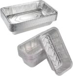Whitedrop Aluminium Disposable Reusable Foil Food Container with Lids | Oven Safe & Freezer Friendly | Ideal for Meal Prep, Takeaway & Storag
