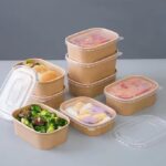 Whitedrop Disposable Kraft Paper Bowls with Lids – Eco-Friendly Rectangle Food Containers | Leak-Resistant Soup Bowls | Microwave & Freezer Safe | Takeaway & Meal Prep - Image 4