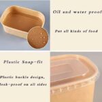 Whitedrop Disposable Kraft Paper Bowls with Lids – Eco-Friendly Rectangle Food Containers | Leak-Resistant Soup Bowls | Microwave & Freezer Safe | Takeaway & Meal Prep - Image 6