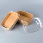Whitedrop Disposable Kraft Paper Bowls with Lids – Eco-Friendly Rectangle Food Containers | Leak-Resistant Soup Bowls | Microwave & Freezer Safe | Takeaway & Meal Prep - Image 3