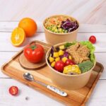Whitedrop Disposable Paper Bowls | Brown Paper Salad Bowl | Ideal as Fruit Bowl | Eco-Friendly Disposable Bowls, Container for Takeaway, Parties, and Meal Prep | (25 pcs, 300 ML) - Image 2