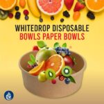 Whitedrop Disposable Paper Bowls | Brown Paper Salad Bowl | Ideal as Fruit Bowl | Eco-Friendly Disposable Bowls, Container for Takeaway, Parties, and Meal Prep | (25 pcs, 300 ML) - Image 4