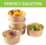 Whitedrop Disposable Paper Bowls | Brown Paper Salad Bowl | Ideal as Fruit Bowl | Eco-Friendly Disposable Bowls, Container for Takeaway, Parties, and Meal Prep | (25 pcs, 300 ML) - Image 5