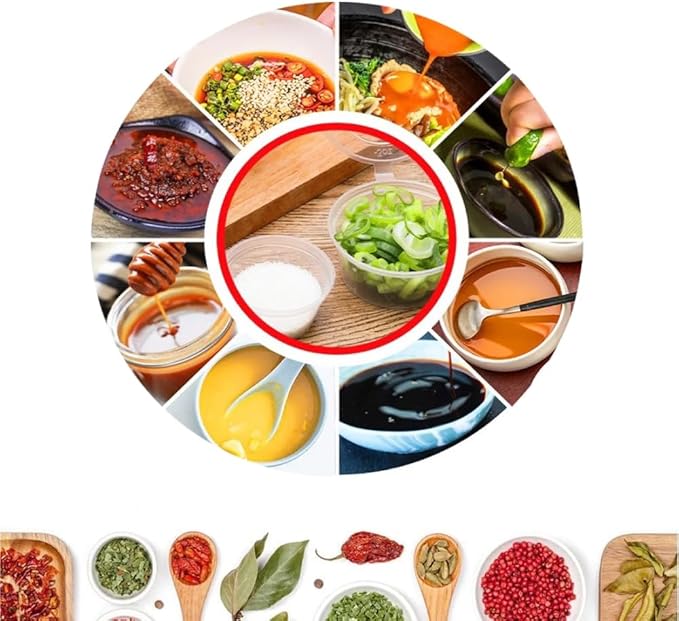 Whitedrop Clear Plastic Sauce Cups | Hinged Lid Reusable Containers | Ideal for Dips, Sauces, Takeaway, Meal Prep, Freezing & Food Storage - Image 6