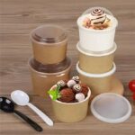 Whitedrop Paper Ice Cream Cups | Leak Resistant & Eco-Friendly Disposable Dessert Cups | Ideal for Ice Cream, Frozen Yogurt and More Desserts - Image 2