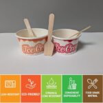 Whitedrop Paper Ice Cream Cups | Leak Resistant & Eco-Friendly Disposable Dessert Cups | Ideal for Ice Cream, Frozen Yogurt and More Desserts - Image 3