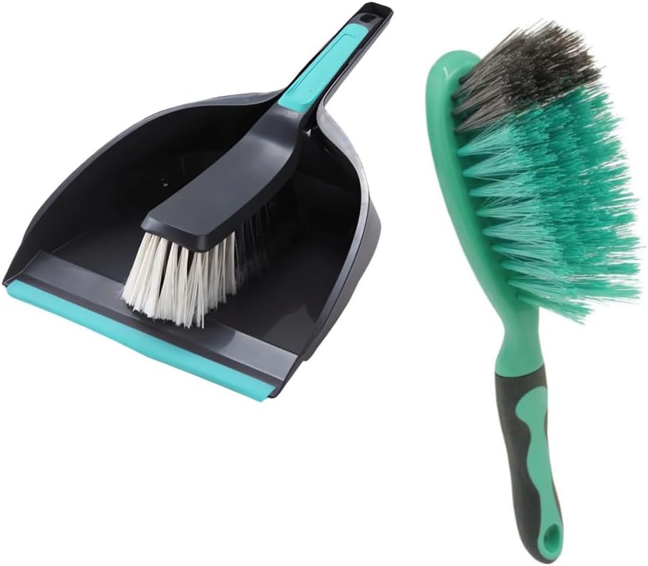 Whitedrop Small Dustpan and Brush Set | Compact Mini Broom & Pan Combo | Comfortable Grip | Ideal for Quick Cleaning in Kitchen, Home, Office & More