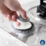 Whitedrop Steel Wool Scrubber | Stainless Steel Scourer with Handle | Heavy Duty Cleaning Pad for Tough Cleaning & Washing Dishes | (2PC) - Image 3