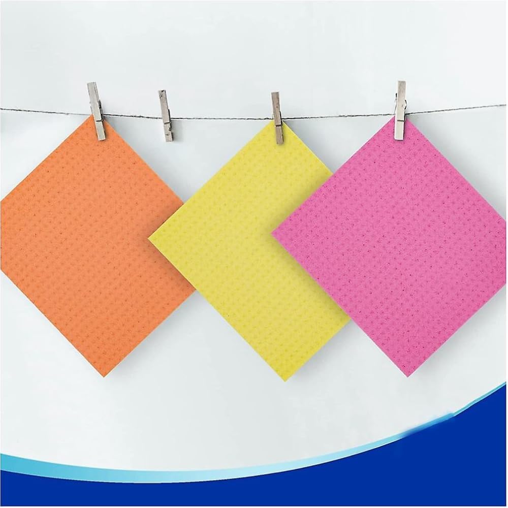 Whitedrop 10 PCS Cellulose Sponge Dish Cloths. Reusable Odor-Free Multi-Colored Cleaning Cloths for Kitchen & Home - Image 4