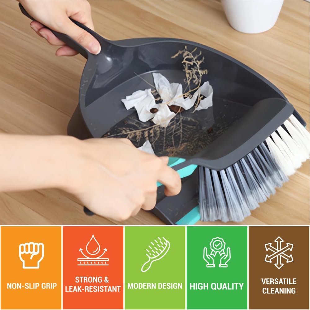 Whitedrop Small Dustpan and Brush Set | Compact Mini Broom & Pan Combo | Comfortable Grip | Ideal for Quick Cleaning in Kitchen, Home, Office & More - Image 4