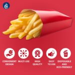 Whitedrop 100 PCS Chip Holder Scoops. Disposable Scoop Trays for Fast Food, Takeaway & Meals Eco-Friendly Cardboard Food Boxes - Image 5