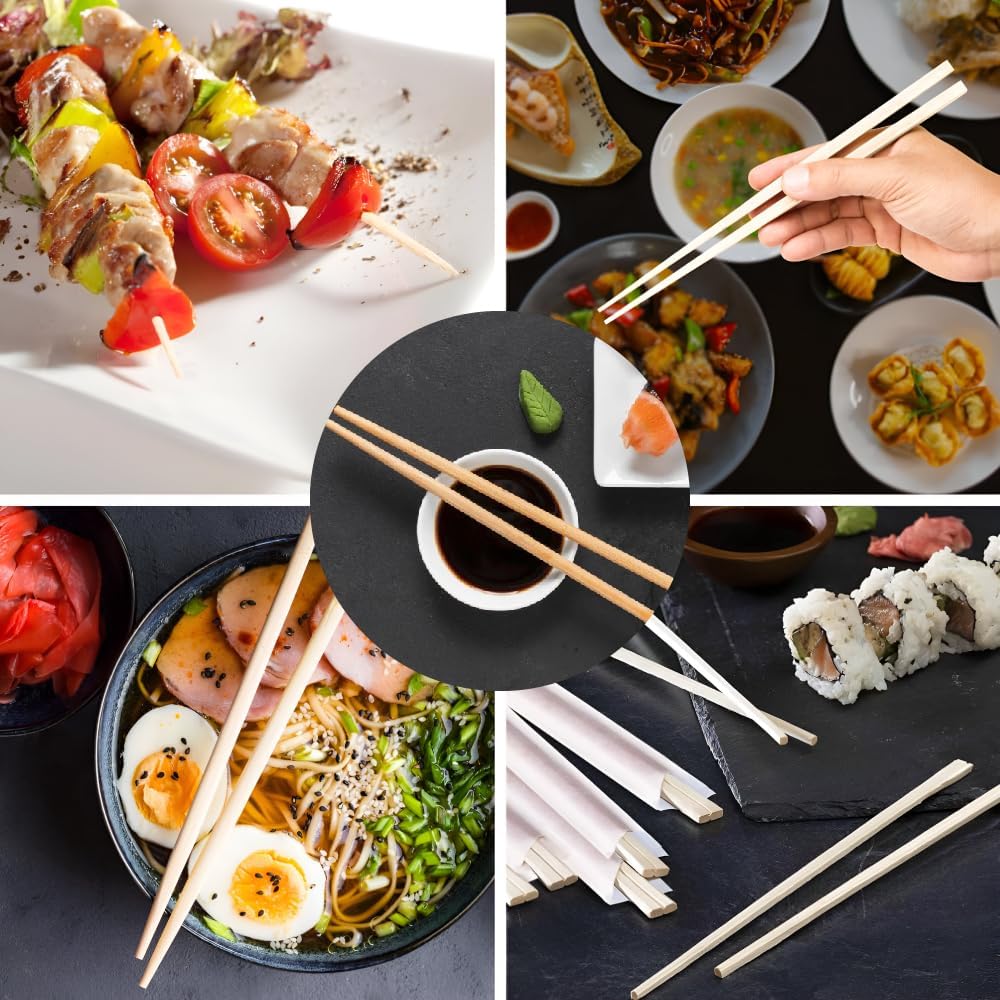 Whitedrop Disposable Wooden Chopsticks – 100 Pairs | Individually Wrapped | Easy-to-Split, Smooth & Splinter-Free | Eco-Friendly Utensils for Takeaway, Restaurants & Home Use - Image 5